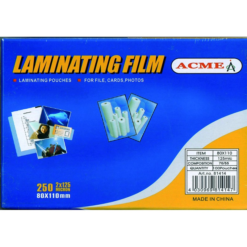 LAMINATING FILM - (80 x 110 ) - ACME  - 81410 